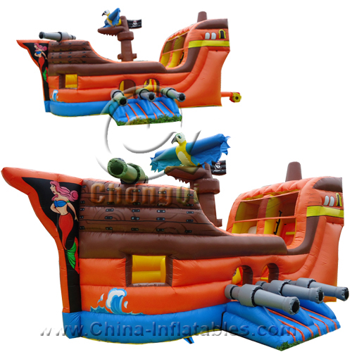 giant inflatable pirate ship slide